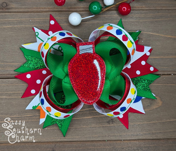 Red Christmas Bulb Bow