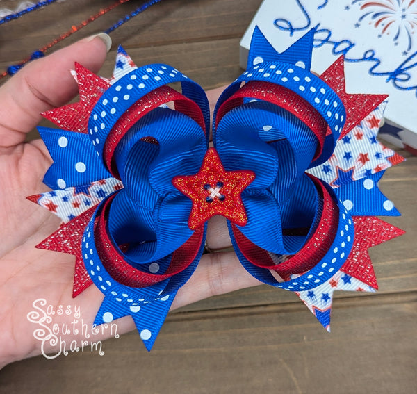 Patriotic Stars Bow