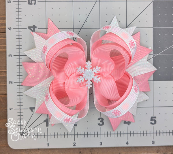Pink Snowflake Bow
