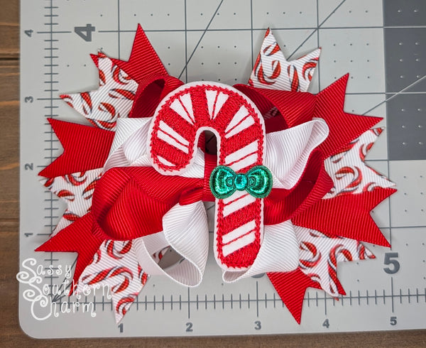Candy Cane Bow