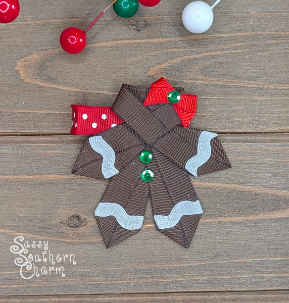 Gingerbread Man Bow