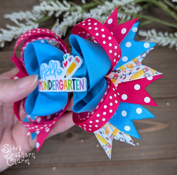 Hello Kindergarten Bow