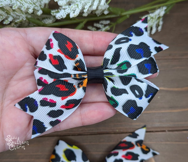 Rainbow Leopard Bow Set