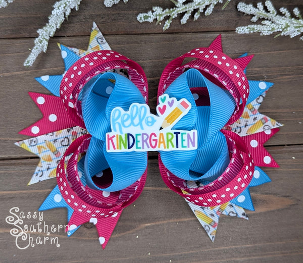 Hello Kindergarten Bow