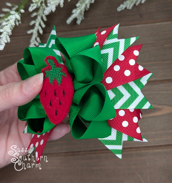 Red Strawberry Bow