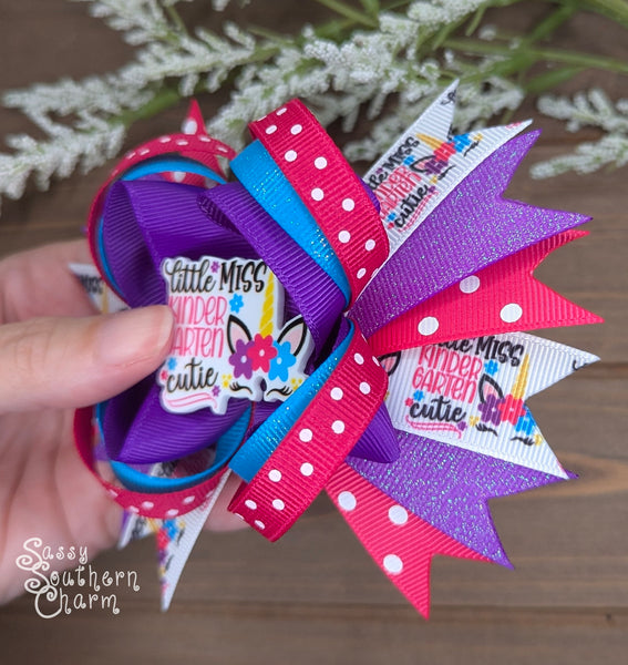 Little Miss Kindergarten Cutie Bow
