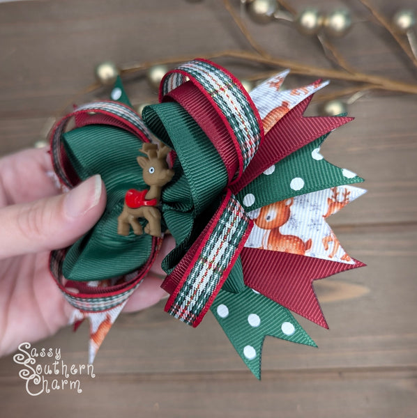 Christmas Reindeer Bow