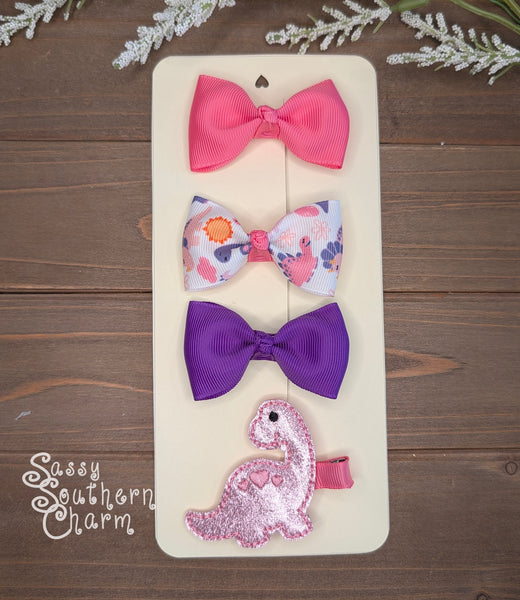 Itty Bitty Dinosaur Bow Set
