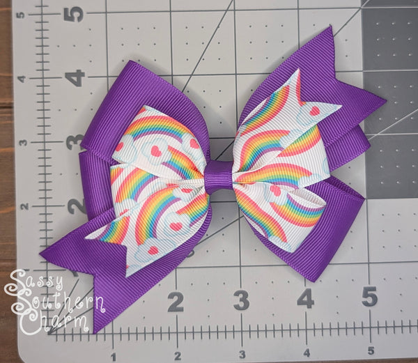 Purple Rainbow Bow