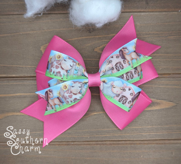 Pink Farm Bow