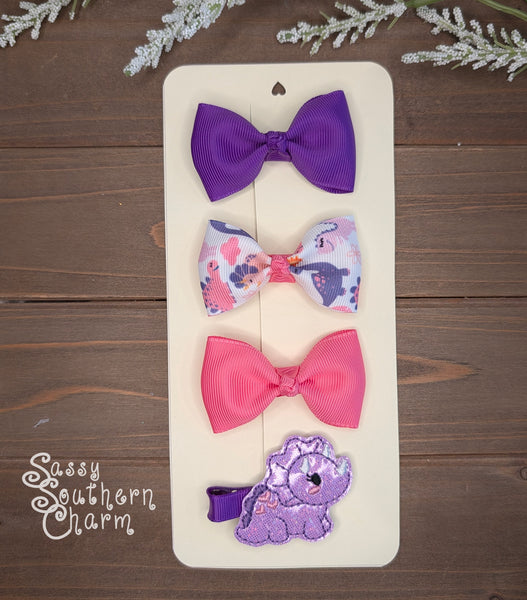 Itty Bitty Dinosaur Bow Set