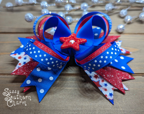 Patriotic Stars Bow