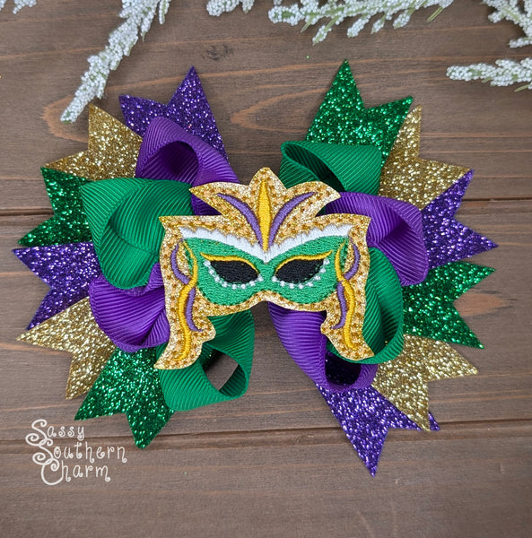 Mardi Gras Hair Bow