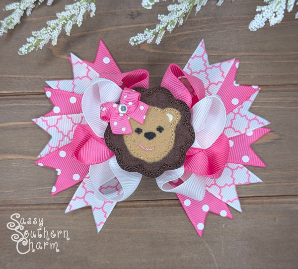 Pink Lion Bow
