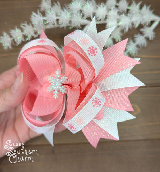 Pink Snowflake Bow