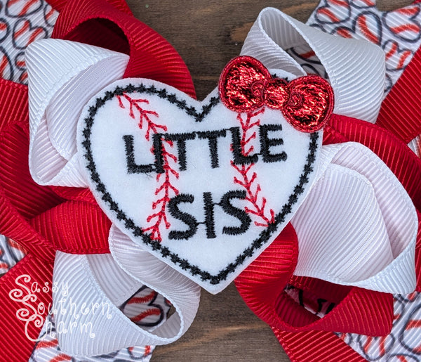 "Little Sis" Baseball Bow