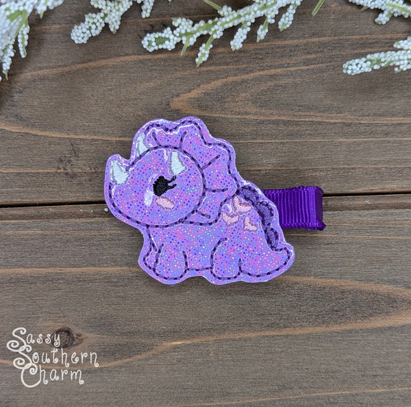 Purple Triceratops Clips