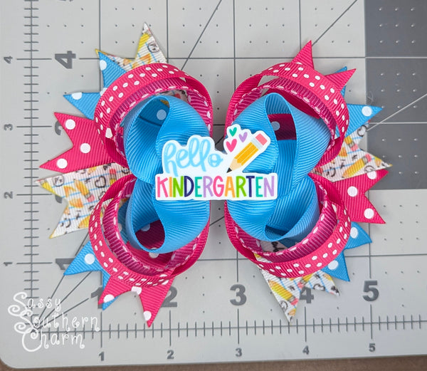 Hello Kindergarten Bow