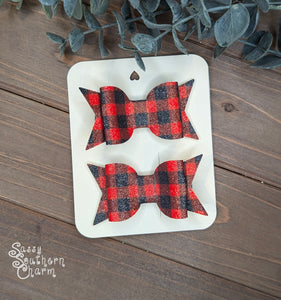 Buffalo Plaid Sparkle Bow