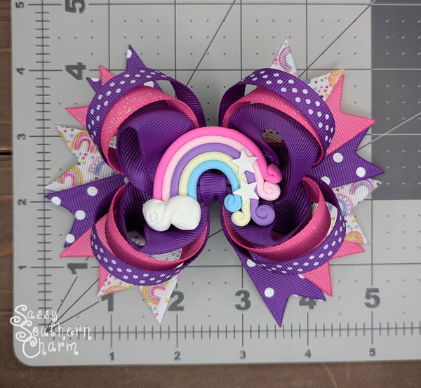 Purple Rainbow Bow