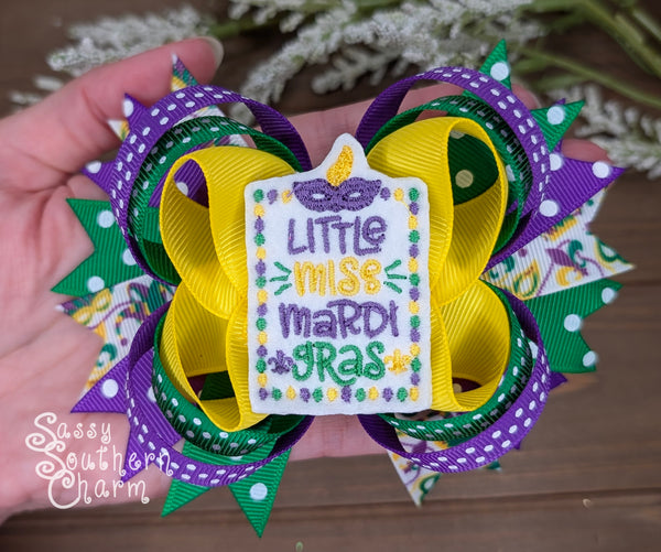 Little Miss Mardi Gras Bow