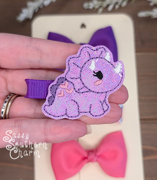 Itty Bitty Dinosaur Bow Set
