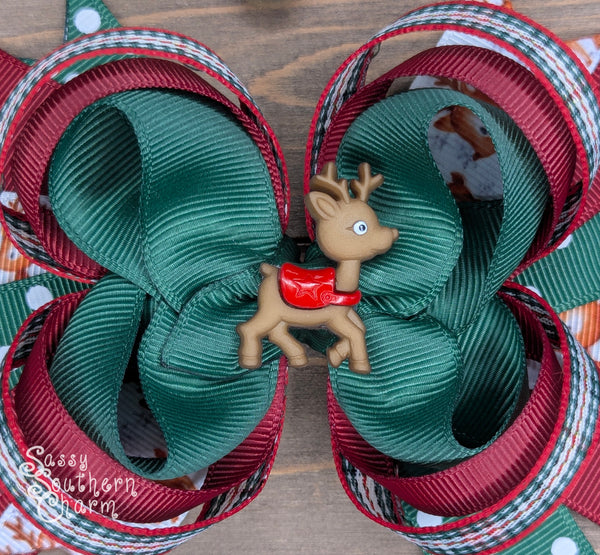 Christmas Reindeer Bow