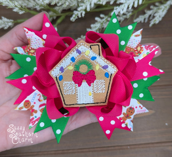 Gingerbread House Bow