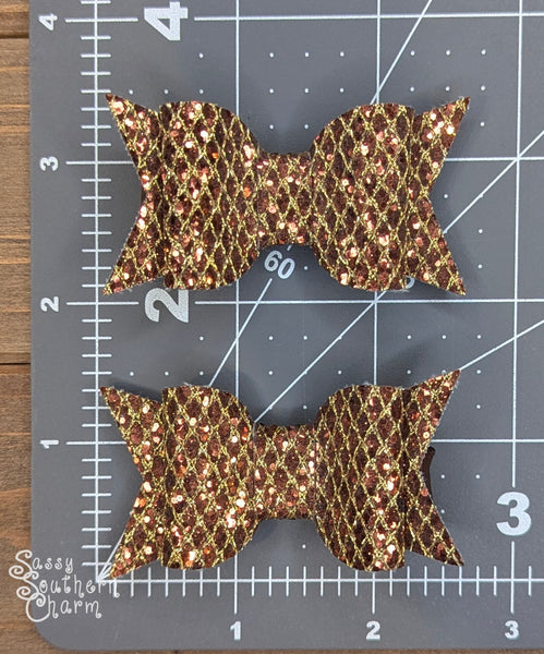 Brown/Gold Sparkle Bow