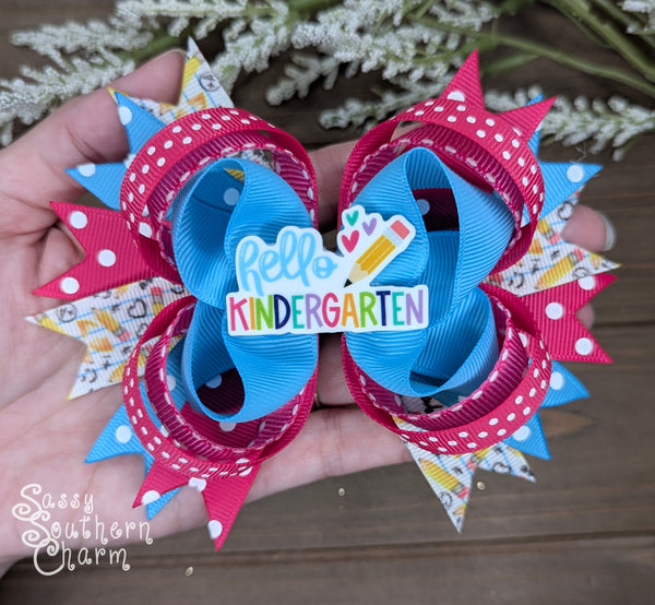 Hello Kindergarten Bow
