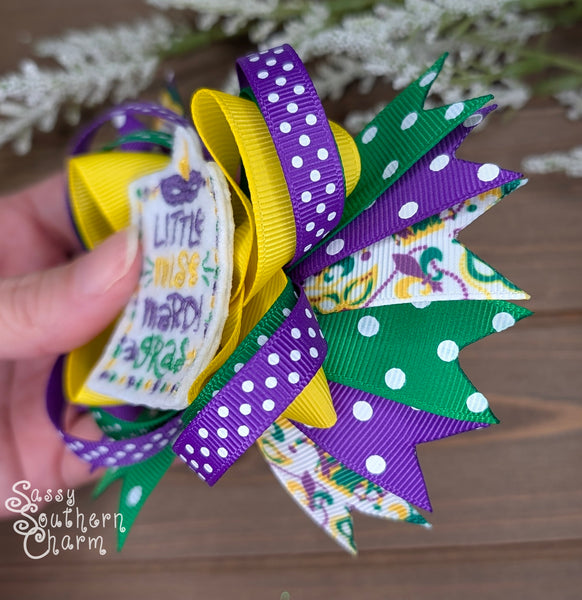 Little Miss Mardi Gras Bow