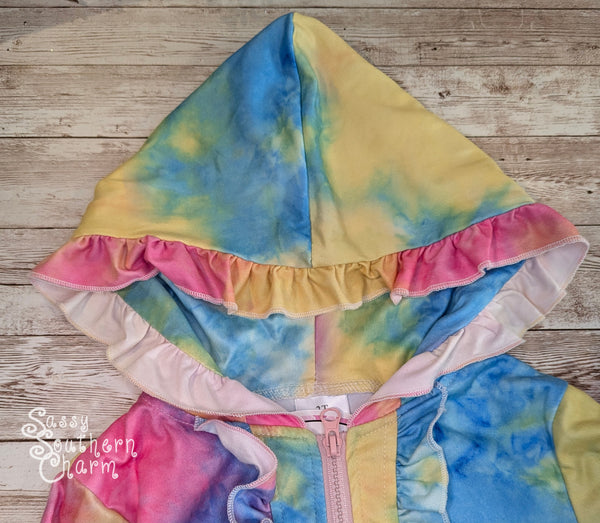 Tie Dye Ruffle Jacket - 2T, 3T, 4T