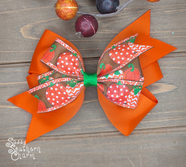 Fall Pumpkin Bow