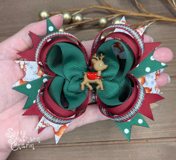 Christmas Reindeer Bow
