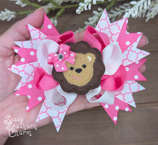 Pink Lion Bow