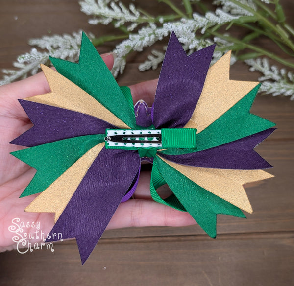 Mardi Gras Hair Bow