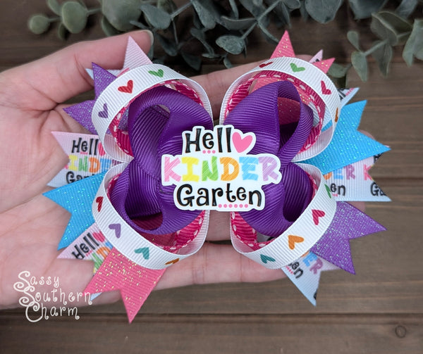 Hello Kindergarten Bow