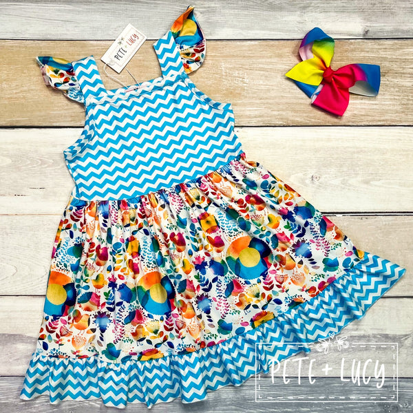 Colorful Birds Dress -3T, 6/6x