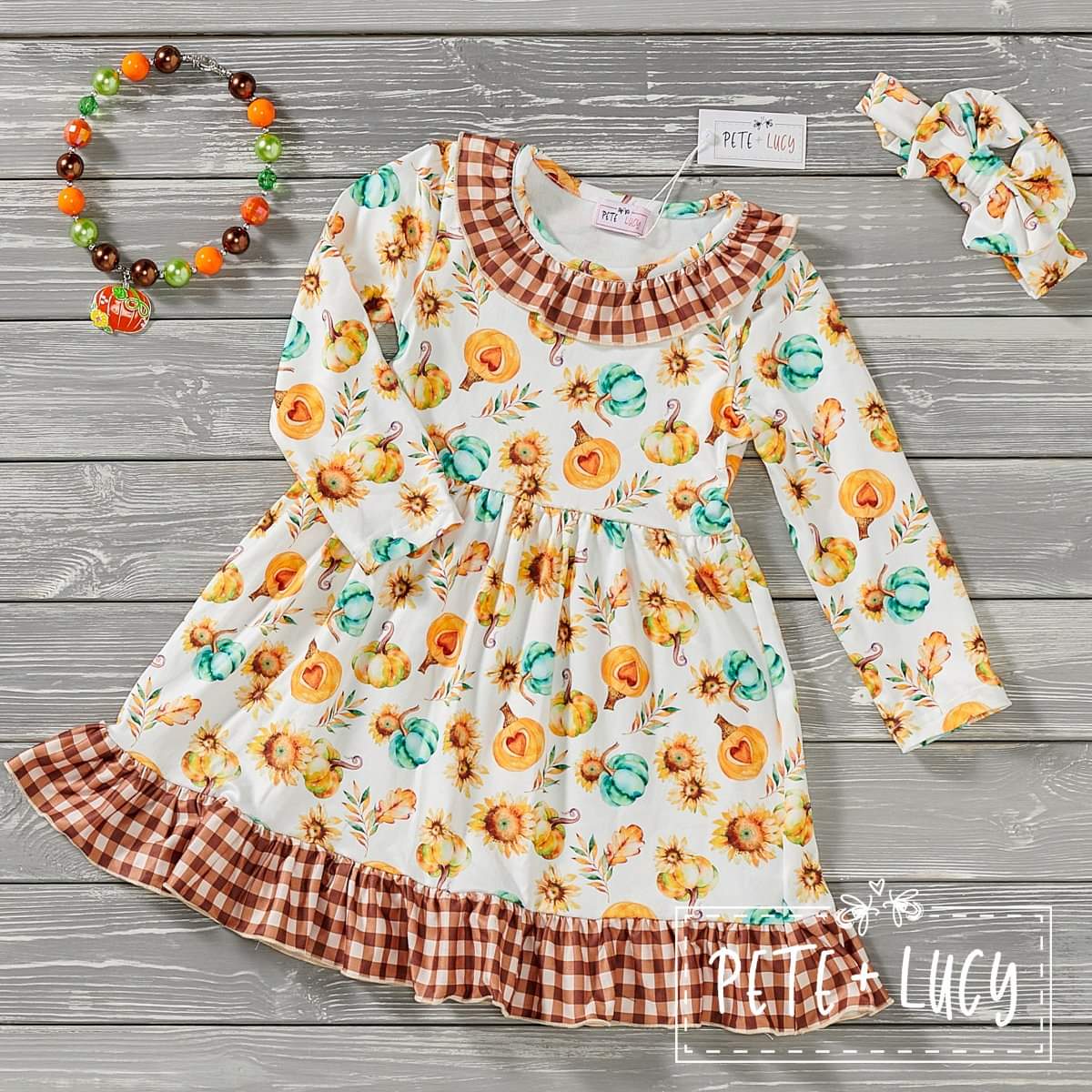 Pumpkin Love Collection: Dress- 4T, 5, 6/6x, 7/8