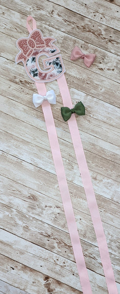 Initial Bow Holder: Rustic Roses