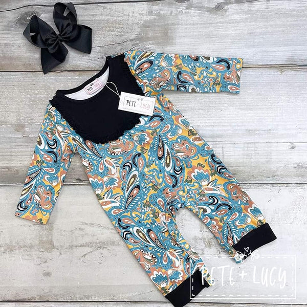 Paisley Swirl Romper -9/12M