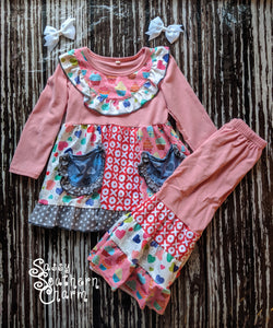 Valentine's Outfit with Bell Pants -3T
