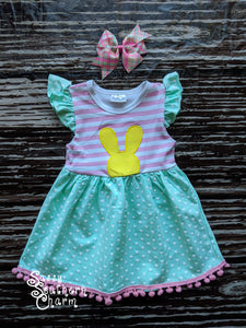 Yellow Bunny Easter Dress -6/12M