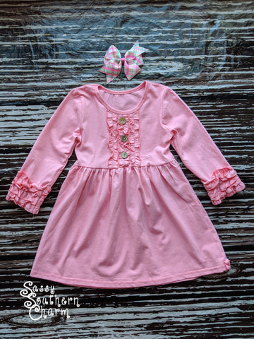 Pink Ruffle Dress - 6/12M