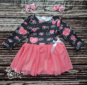 Love You Tulle Dress -3T, 4T
