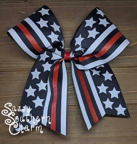 Thin Red Line Cheer Bow