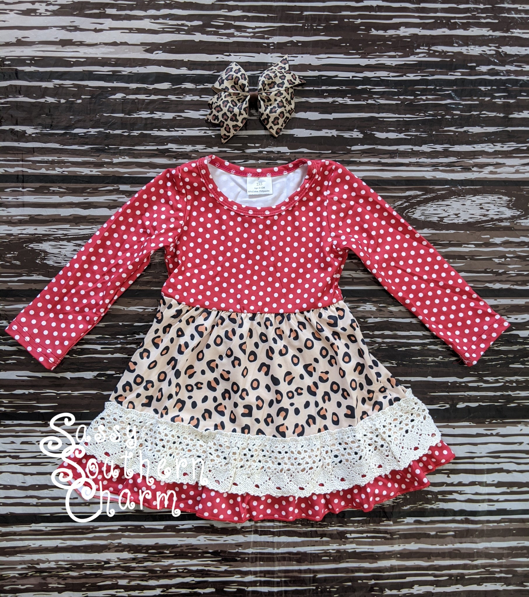 Red Polka Dot Leopard Dress