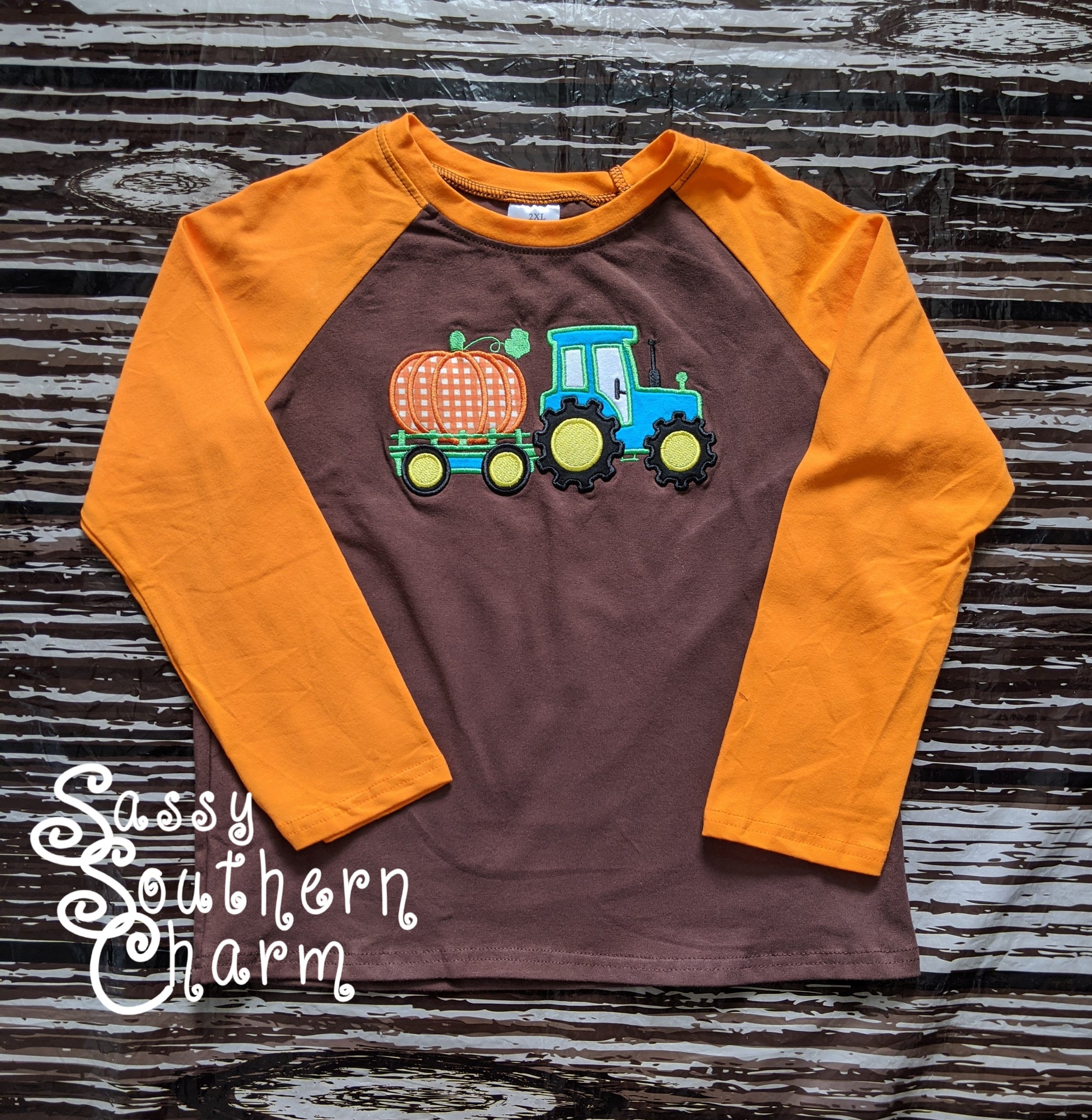 Pumpkin Tractor Shirt -6/12M
