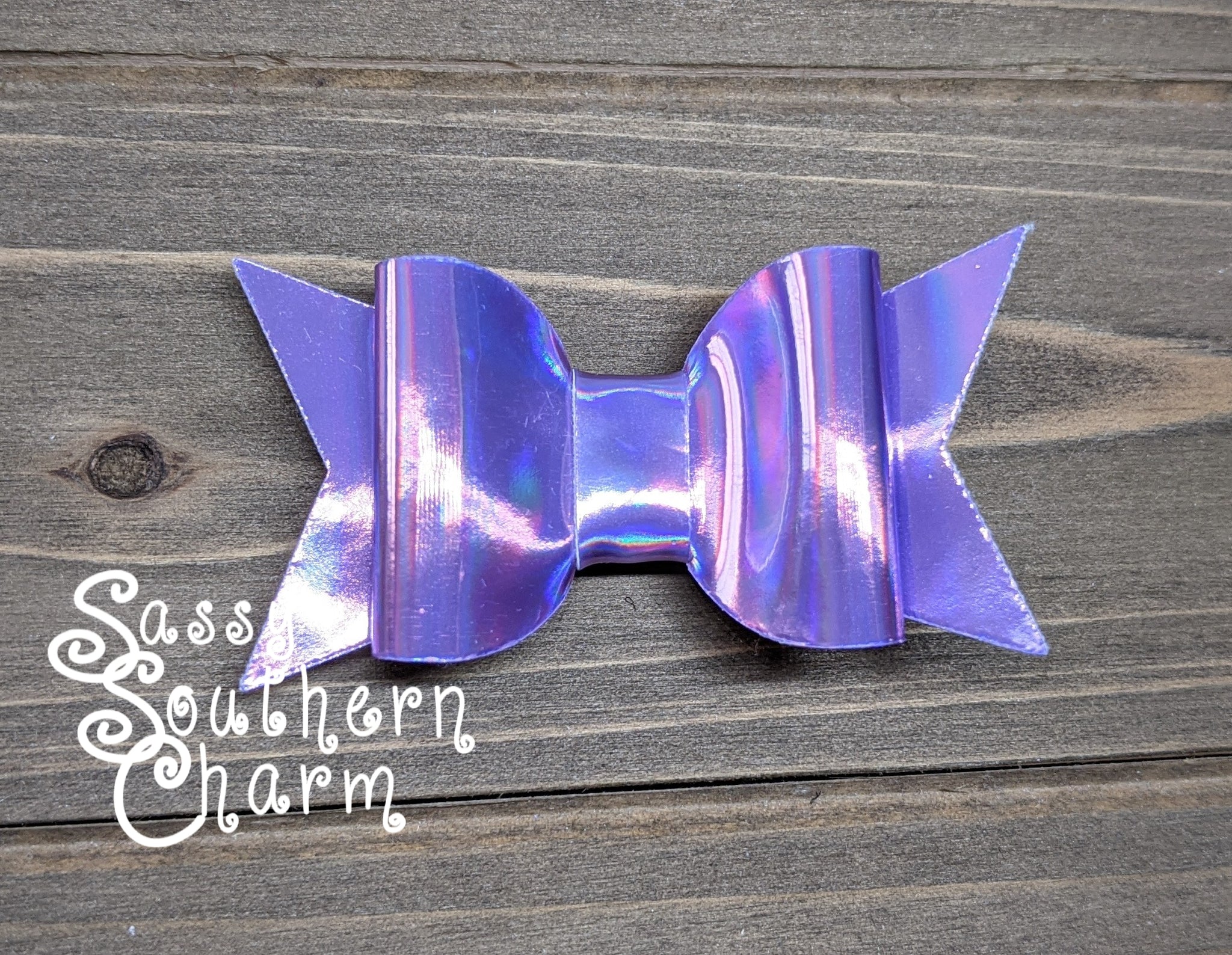 Purple Holographic Sparkle Bow