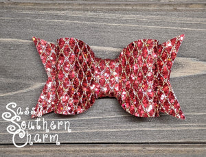 Red/Gold Sparkle Bow